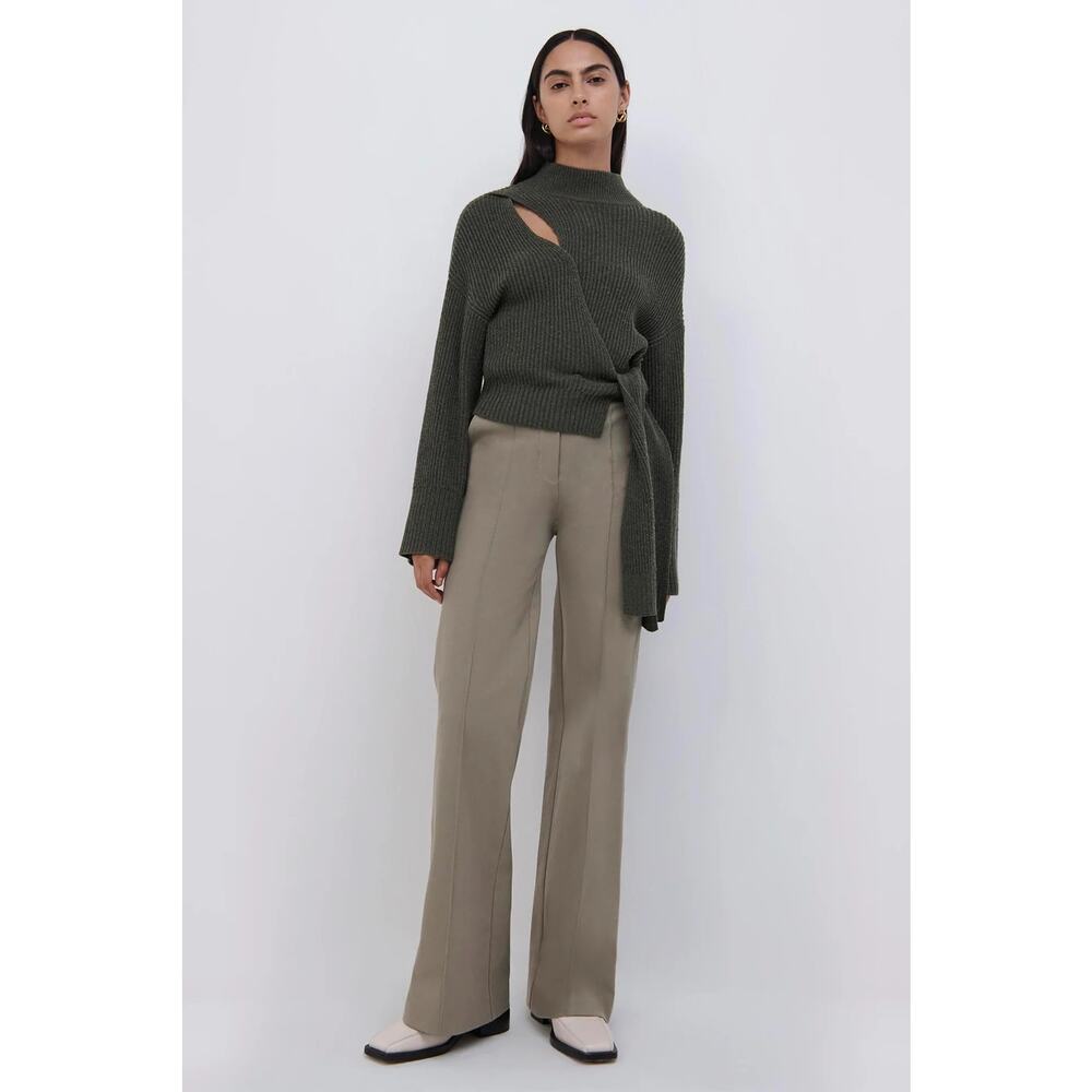 JONATHAN SIMKHAI $445 Kassandra Bootcut Pant in Olivine Size 2